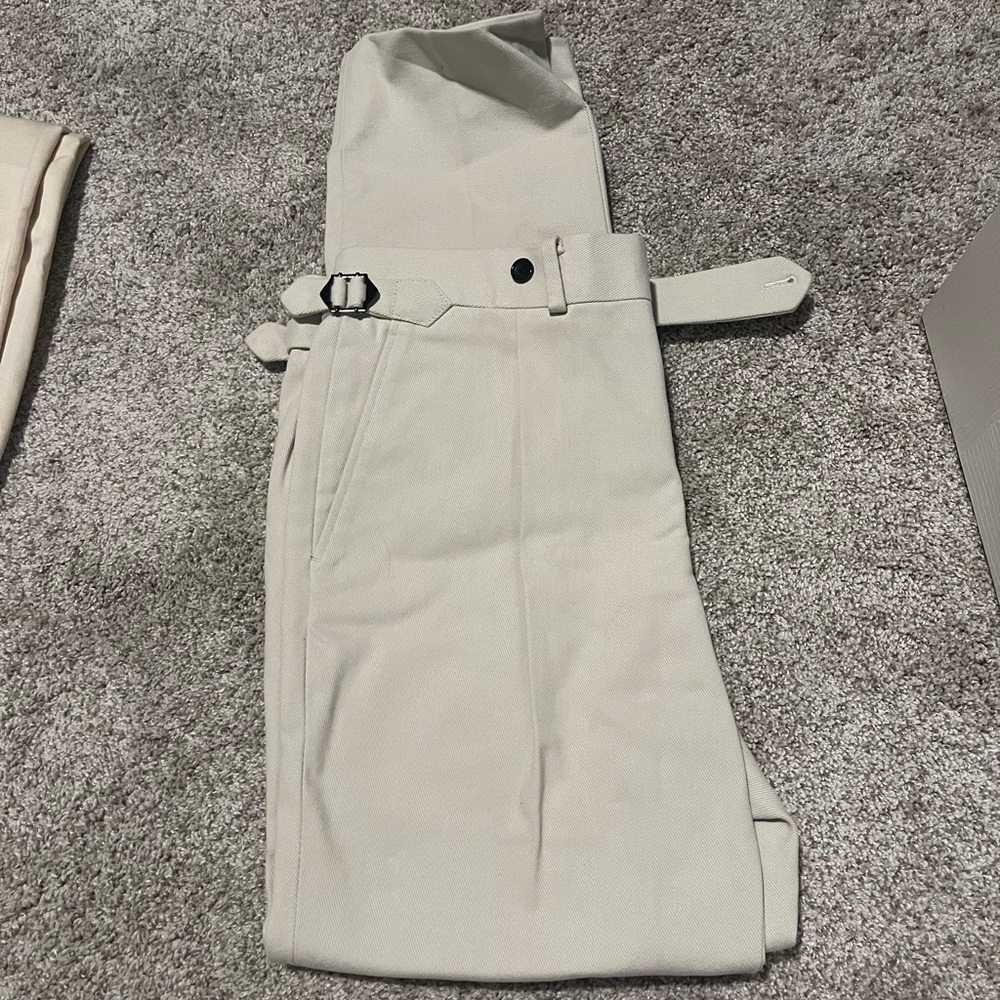 Spier & Mackay Cream Heavy Twill - High Rise with Side Tabs waist 32